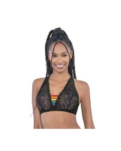 Pride Lace Rainbow Strappy Top Black O/S