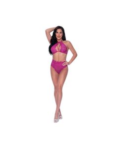 Berrylicious Lace Halter Top & Panty Pink