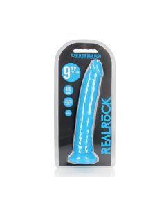 Shots RealRock Slim Dildo - Neon Blue